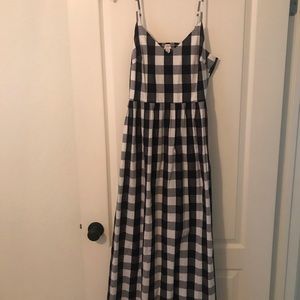 Navy Blue & White Gingham J. Crew Dress. Size 10